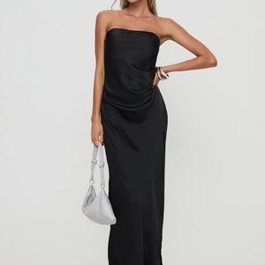 Princess Polly Black Ruched Strapless Sheath Dress